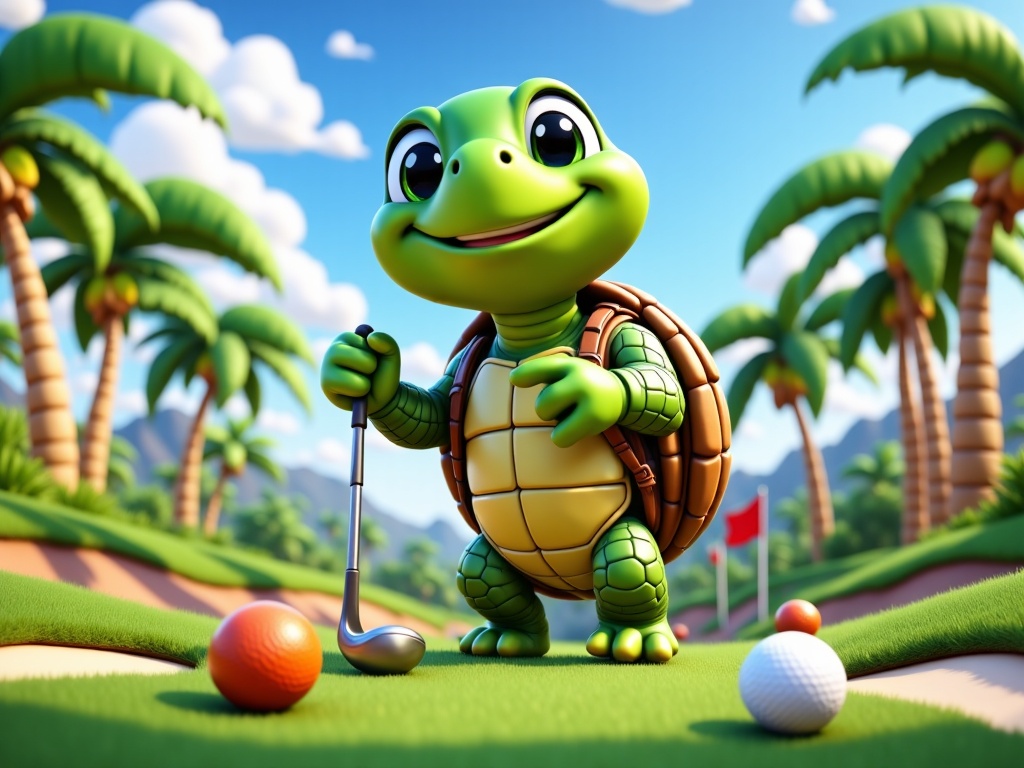 playing mini golf